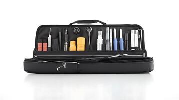 A black case with various tools in it photo
