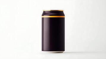 A black can with gold trim on a white background photo