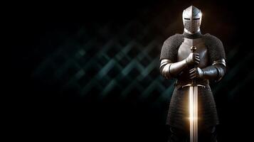 A knight in armor holding a sword photo