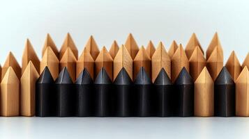 A row of pencils with different colors photo
