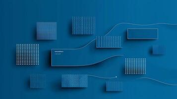 A blue background with squares and lines photo
