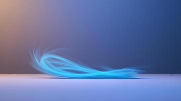 Blue abstract background with a blue feather photo