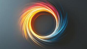 Abstract light circle with colorful streaks photo