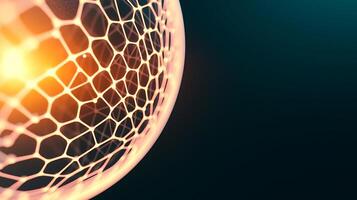A glowing sphere with a net on it photo