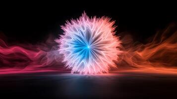 Abstract background with colorful smoke and fire photo
