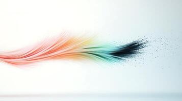 A colorful feather is blowing in the air photo