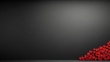 A black background with red hearts on it photo