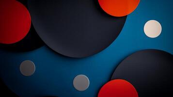 A black and red background with circles and dots photo
