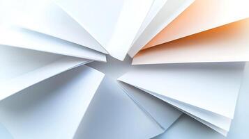 White paper background with orange and white paper photo