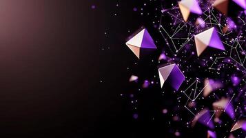 3d rendering of purple triangles on a black background photo