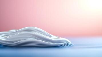 A wave of liquid is floating on top of a surface photo