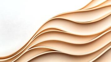 A wavy pattern of paper on a white background photo