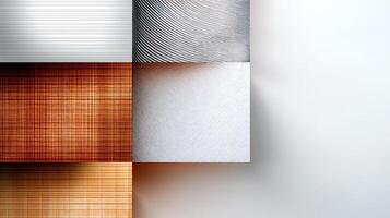 A collection of different colored squares on a white background photo