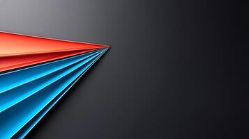 A colorful paper triangle on a black background photo