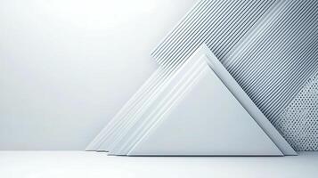 3d rendering of a triangle with white lines photo