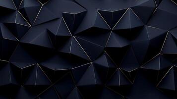 Black and gold geometric background with triangles photo