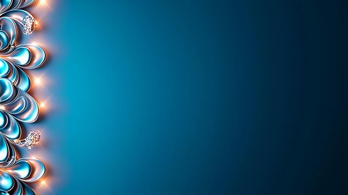 A blue background with a flower design