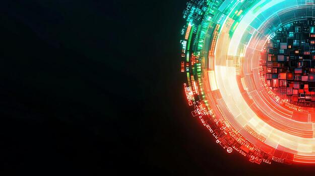 A colorful abstract background with a circular design photo