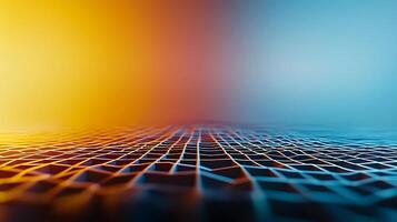 Abstract background with grid lines and colorful lights photo