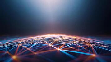 Abstract background of network lines and dots photo