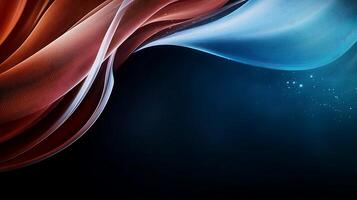 A blue and red abstract background with waves photo