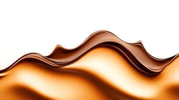 A wave of chocolate flowing over a white background photo