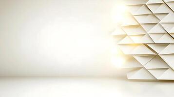 3d rendering of a white wall with triangles photo