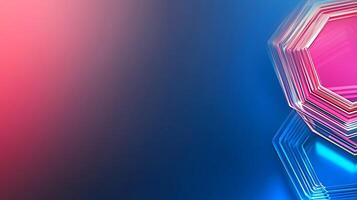 Abstract background with hexagonal shapes and blue and pink colors photo