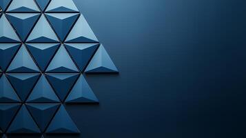 Blue geometric background with triangles photo