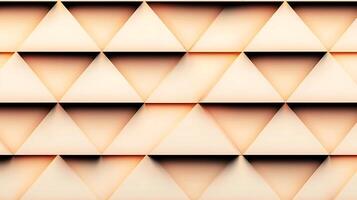 A triangle pattern on a wall with a gold color photo