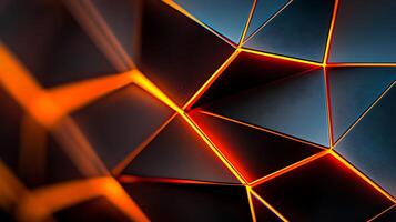 An abstract image of a black and orange geometric pattern photo