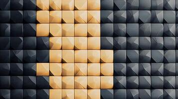 A black and gold wall with a geometric pattern photo
