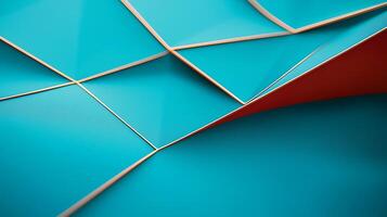 A blue and red abstract background with a red triangle photo