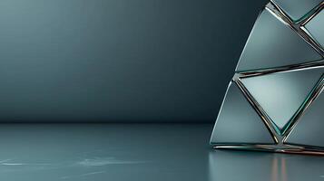 A futuristic looking glass object with a triangle design photo