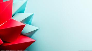 A colorful 3d design of a red and blue paper photo