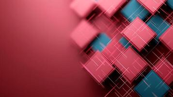 Abstract background with red and blue squares photo