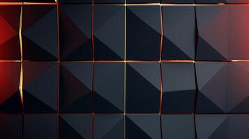 Abstract geometric background with red and black triangles photo