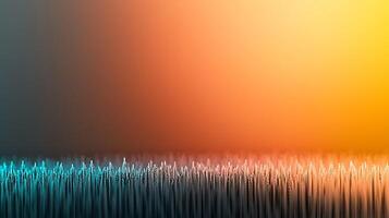 An abstract background with grass and a bright orange sky photo