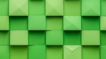 Green 3d wall background with triangles photo