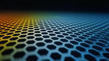 A hexagonal pattern of hexagons on a black background photo