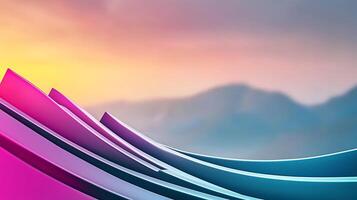 A colorful abstract background with mountains in the background photo