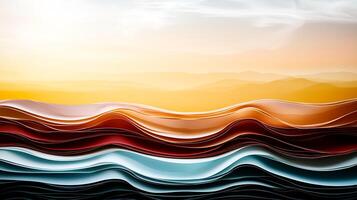Abstract background with waves and mountains photo