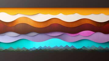 A colorful abstract background with mountains and waves photo