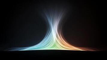Abstract light trail on black background photo