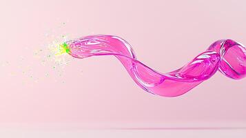Pink liquid flowing over a pink background photo