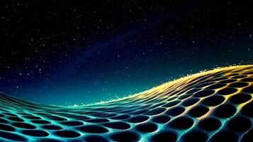 An abstract image of a wave with a star in the sky photo