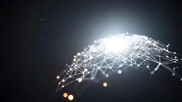A glowing sphere with a network of dots photo