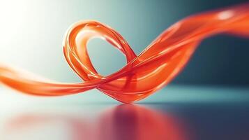 Abstract red liquid flowing in the shape of a heart photo