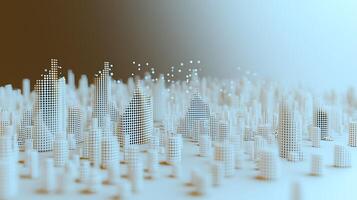 A 3d rendering of a city with many buildings photo