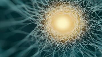 A close up of a cell with a yellow light photo